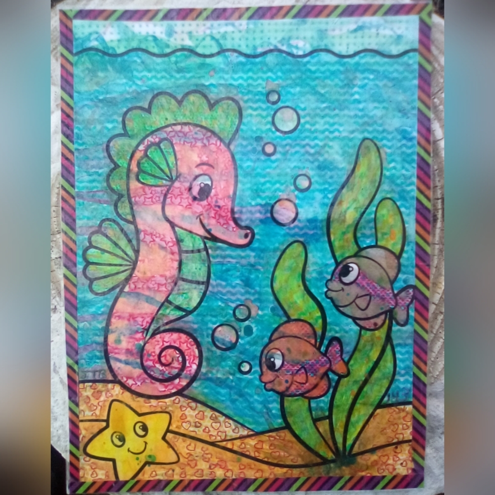 🎨Seahorse Watercolor Painting 🖼 - Picture 4 of 4